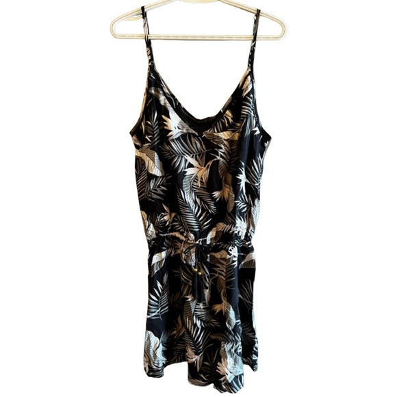 NWT Waikiki Mini Dress / Coverup | Drawstring Drop Waist | Palm Print | Size M - Picture 1 of 8